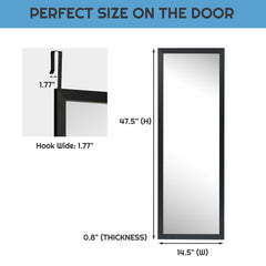 Tangkula Full Length Door Mirror Wall Mirror, 47.5 x 14.5 Inch Over The Door Mirror(Black & White)