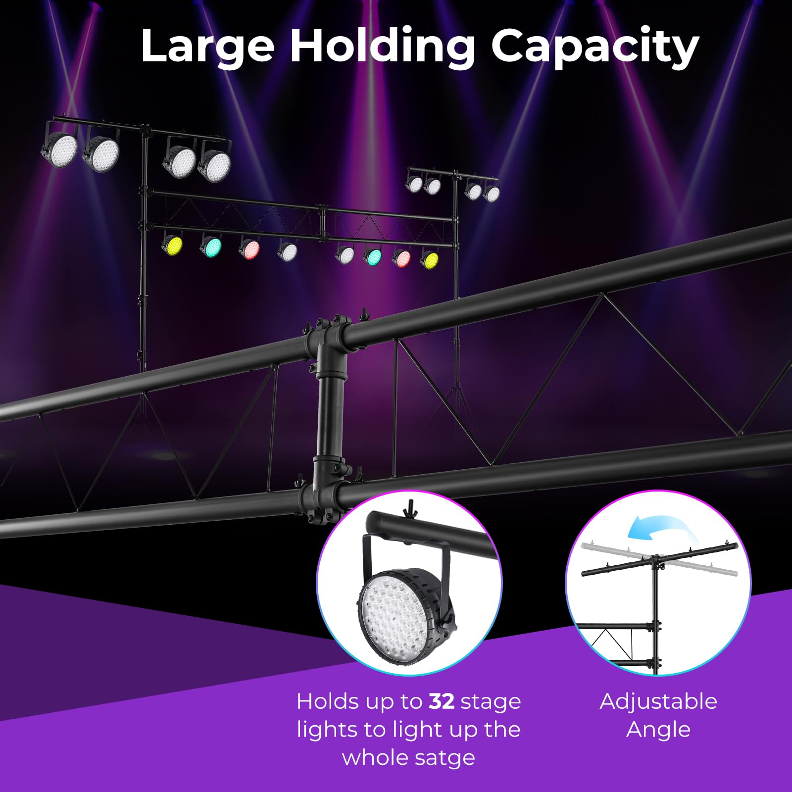 Tangkula Stage Lighting Stand, 14FT Lighting Truss System w/32 Lights Hold 220LBS Capacity