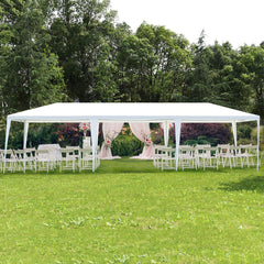 Tangkula 10'x30' Outdoor Canopy Tent Heavy Duty Party Wedding Event Tent Sturdy Steel Frame with 5 Removable Sidewalls Waterproof