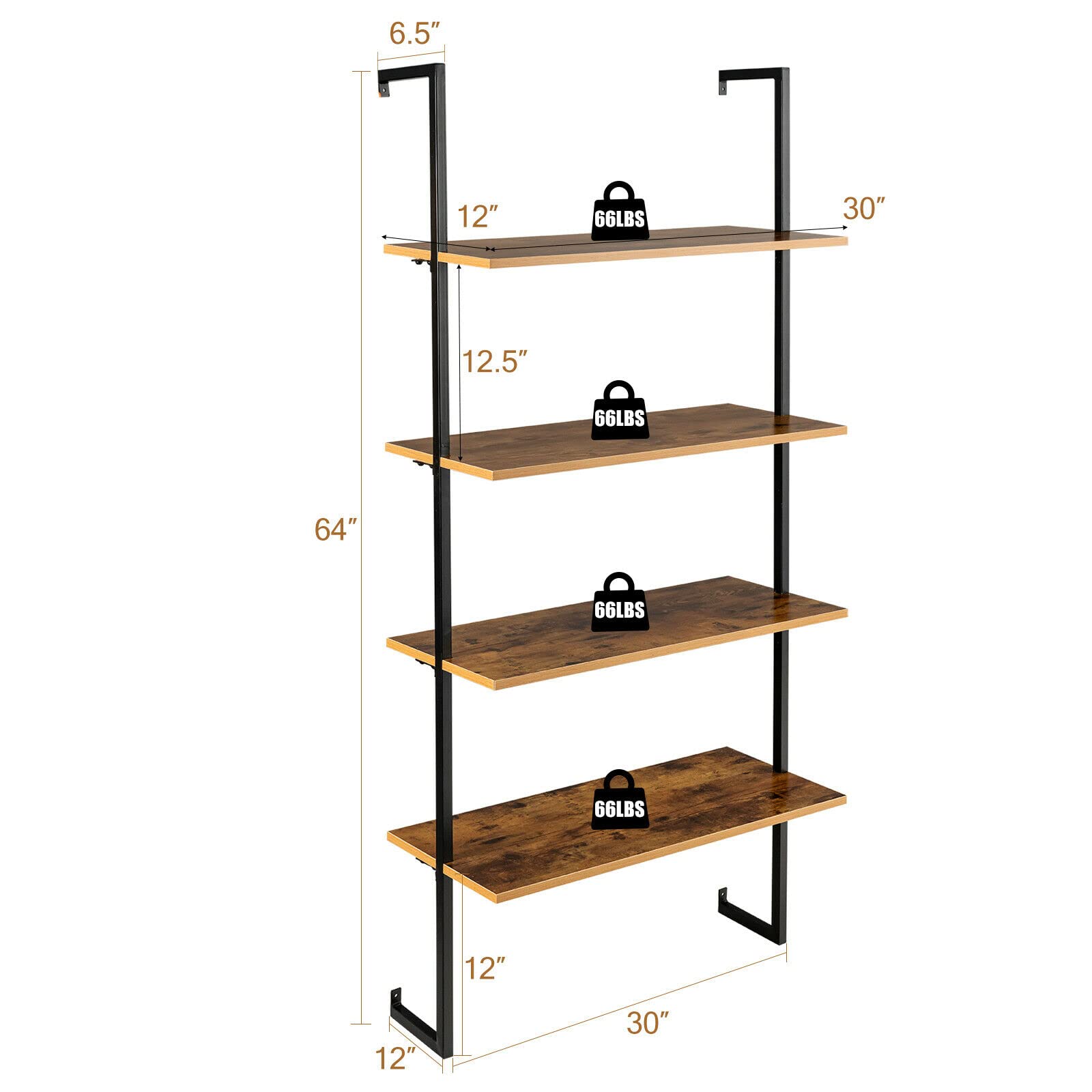 Tangkula 4-Tier Ladder Shelf Widened 30 Inch