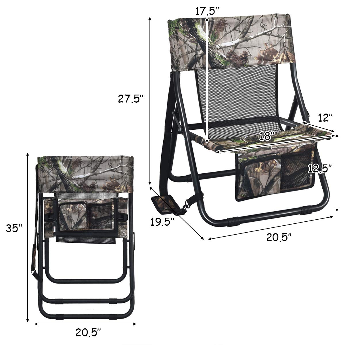 Turkey Hunting Chair, Folding Low-profile Turkey Hunting Seat