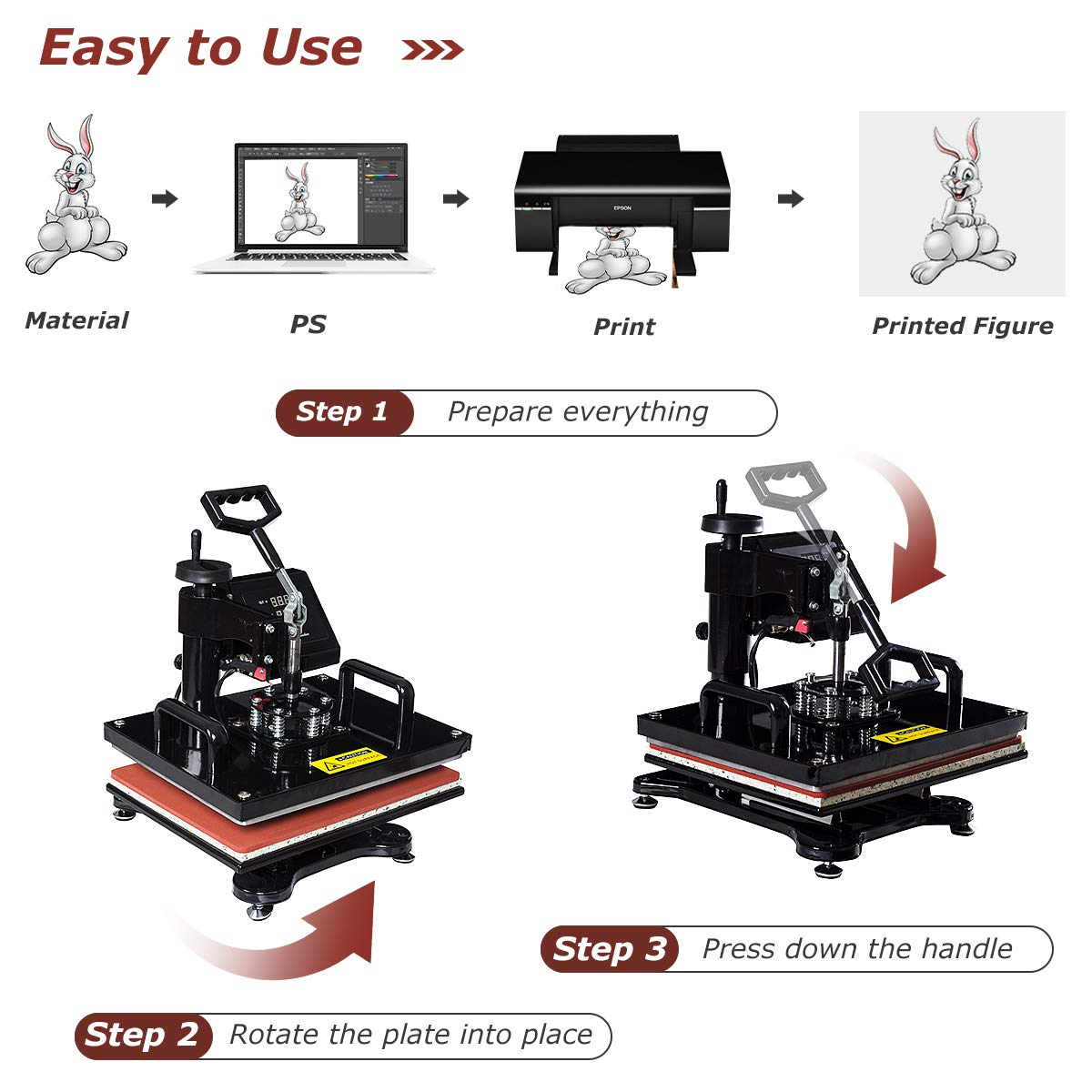 Tangkula 6 in 1 Heat Press Machine, 12x15 Inch Multifunctional Digital Transfer Sublimation Swing-Away