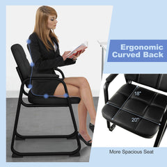 Tangkula Waiting Room Guest Chair, Upholstered Conference Chair with Armrest & Ergonomic Backrest