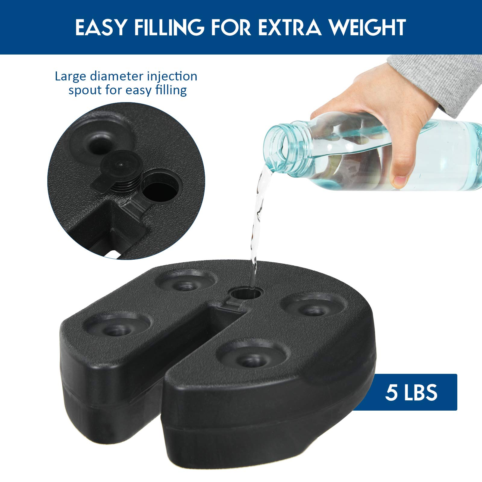 Tangkula Set of 6 Canopy Weights, 30lbs Weight Plate Kit with No-Pinch Design for Easy Installation and Removal