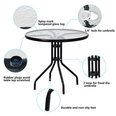 Tangkula 32" Outdoor Patio Table, Round Bistro Table