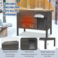 Tangkula Outdoor Cat House Insulated, Weatherproof Cat Enclosure with All-Round Foam Insulated