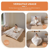 MAXYOYO 3-in-1 Kids Convertible Bean Bag Chair & Bed, Child Floor Sofa for Gaming, Reading, Beige