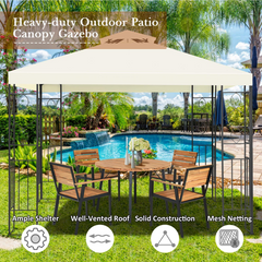 Tangkula 10 x 10FT 2-Tier Patio Gazebo, Powder Coated Steel Structure, Sun Shading Gazebo Canopy Shelter