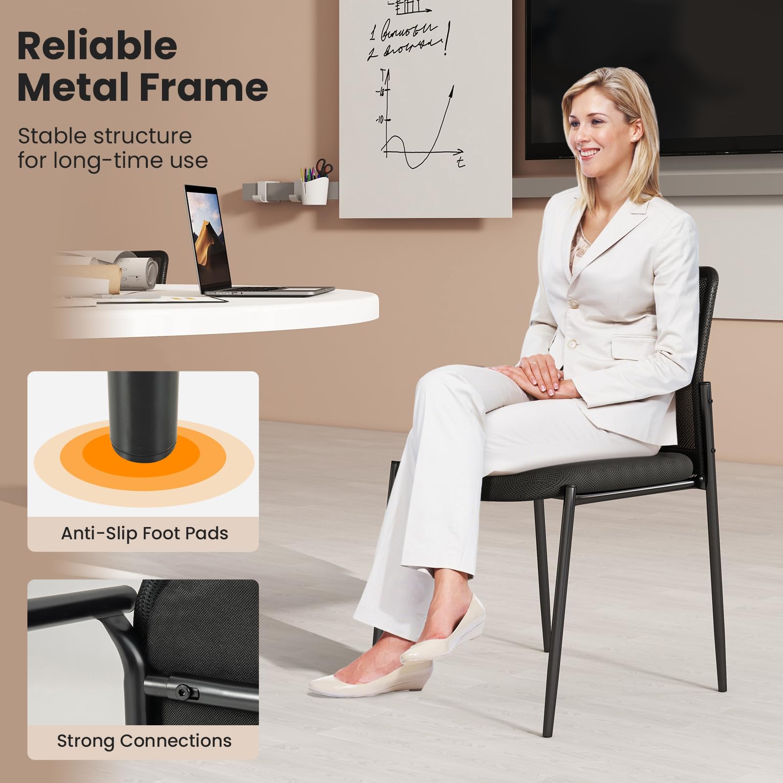 Tangkula Stackable Conference Room Chairs Set