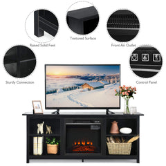 Fireplace TV Stand, 58 Inches Entertainment Media Console Center w/18 Inches 1400W Electric Fireplace