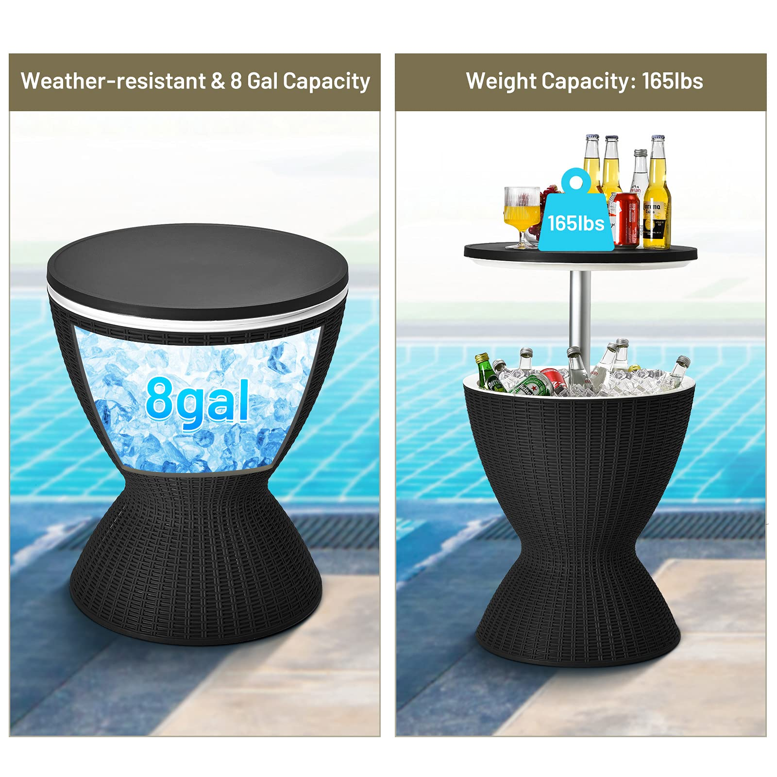 Tangkula Outdoor Cool Bar Table