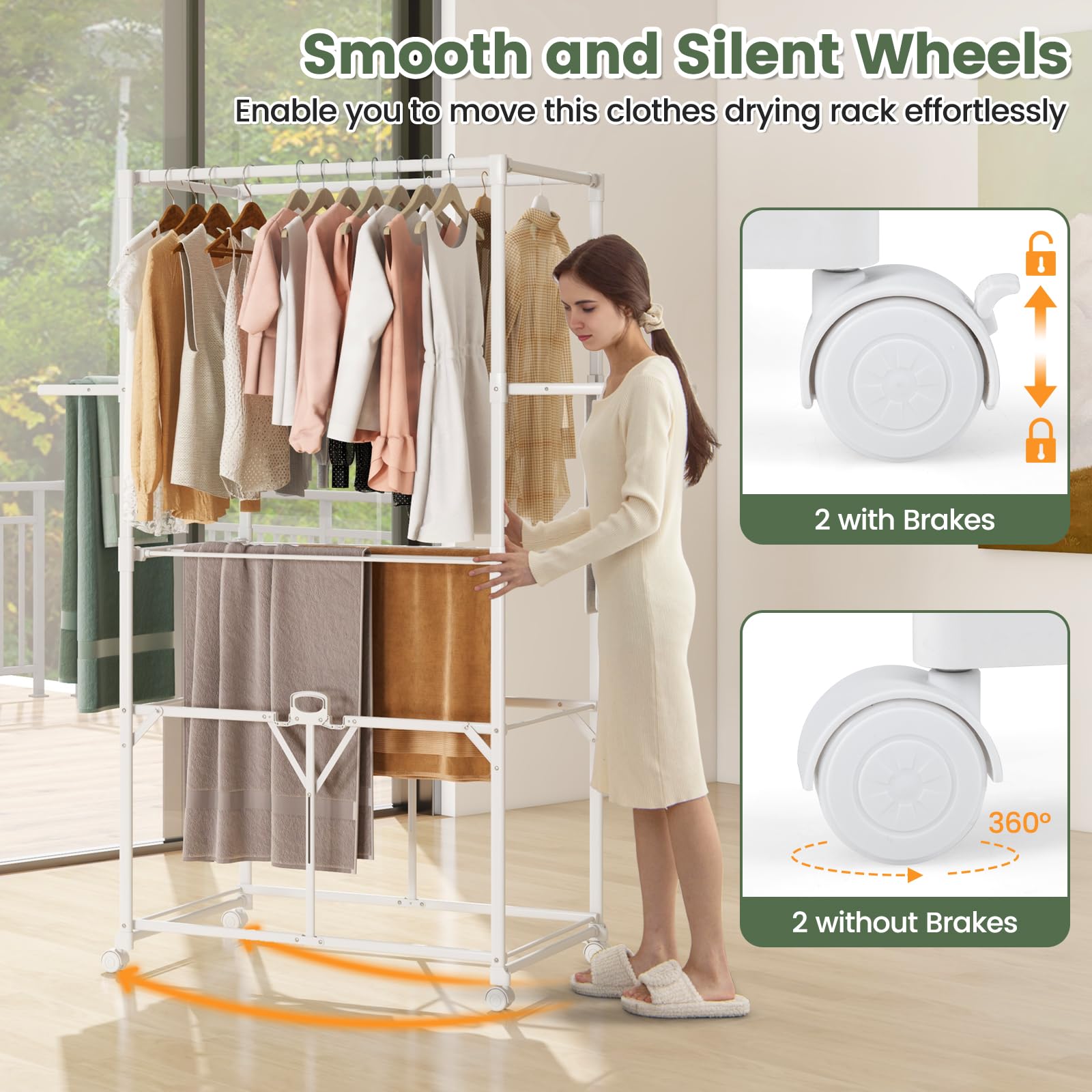 Tangkula Foldable Clothes Drying Rack