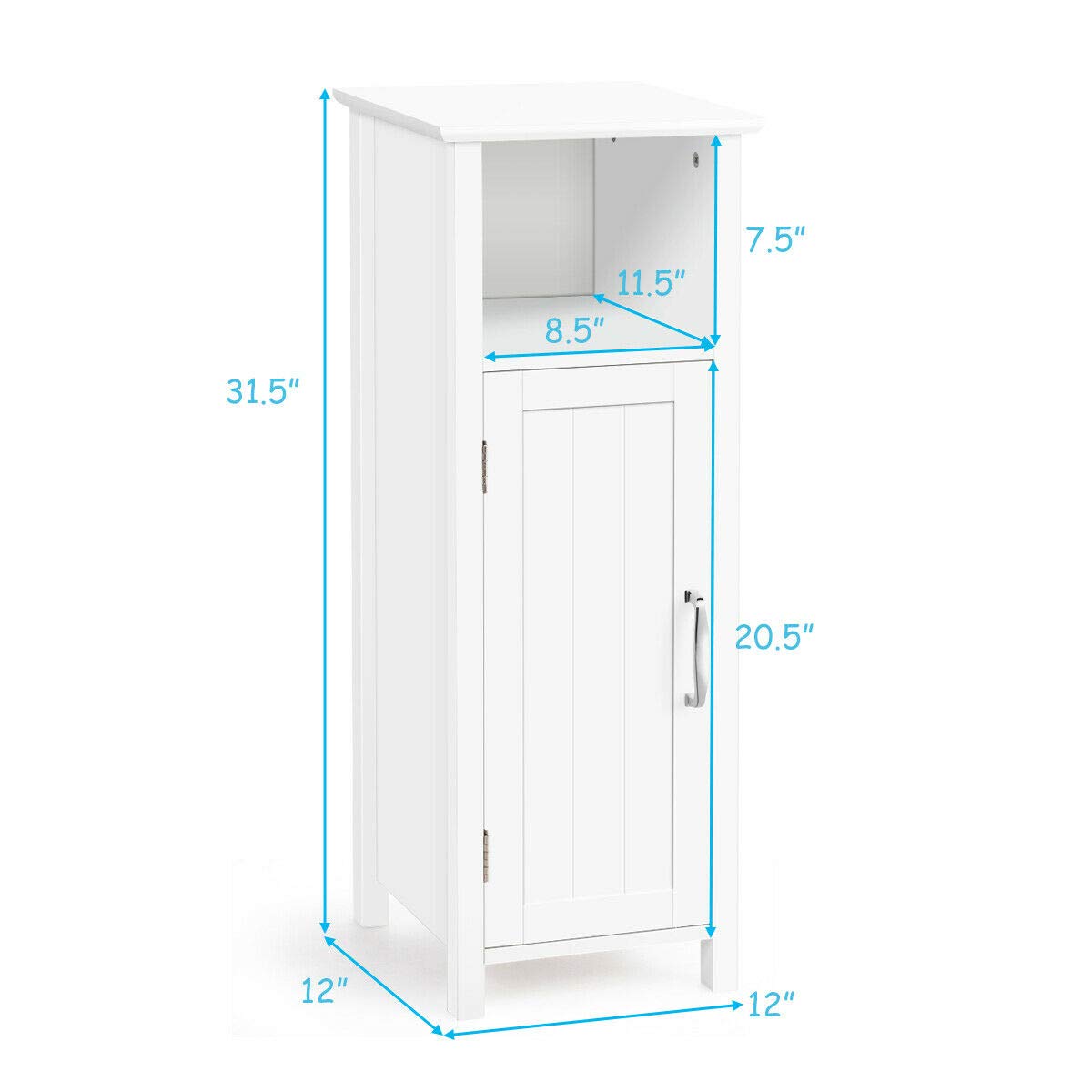 Tangkula Bathroom Floor Cabinet, Multifunctional Storage Cabinet with Anti-Tipping Device