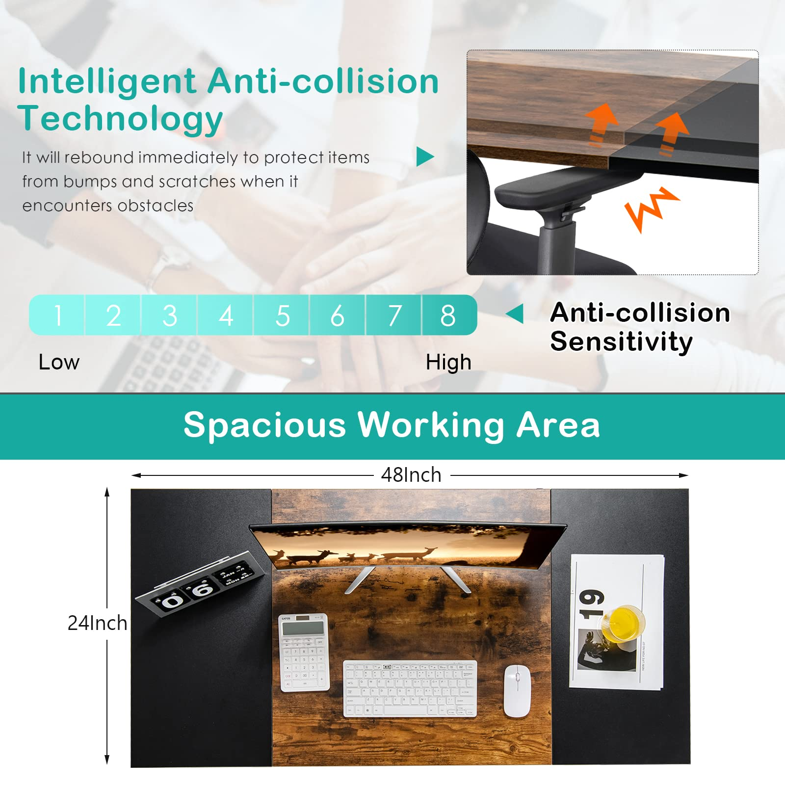 Tangkula Standing Desk with Keyboard Tray