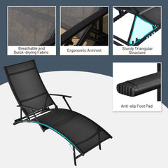 Tangkula Patio Chaise Lounge Set of 2, Outdoor Foldable and Stackable Chaise Lounge Chairs