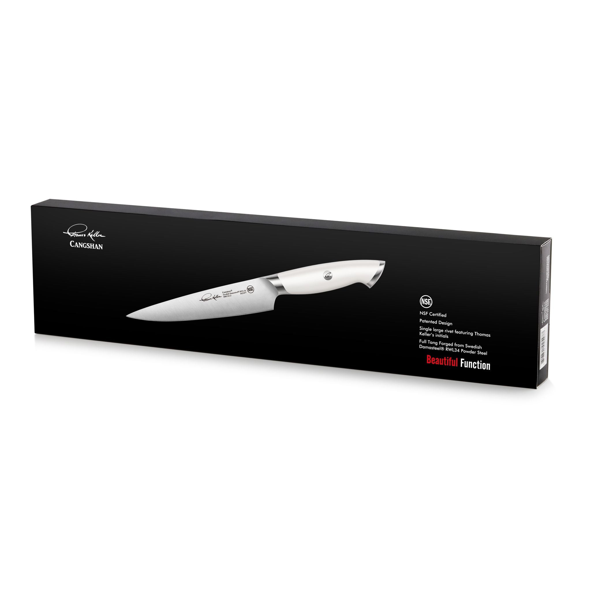 TKSC 7" Utility Knife, Forged Swedish Powder Steel, Thomas Keller Signature Collection, White, 1025477