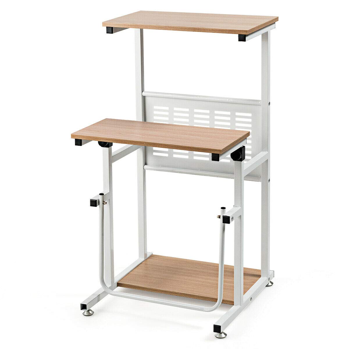 Tangkula Small Standing Desk, Height Adjustable Teacher Podium Stand