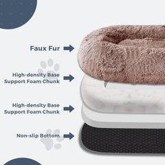 MAXYOYO Human Dog Bed, Long Faux Fur Giant Bean Bag Bed for Humans and Pets, Faux Fur Coffee