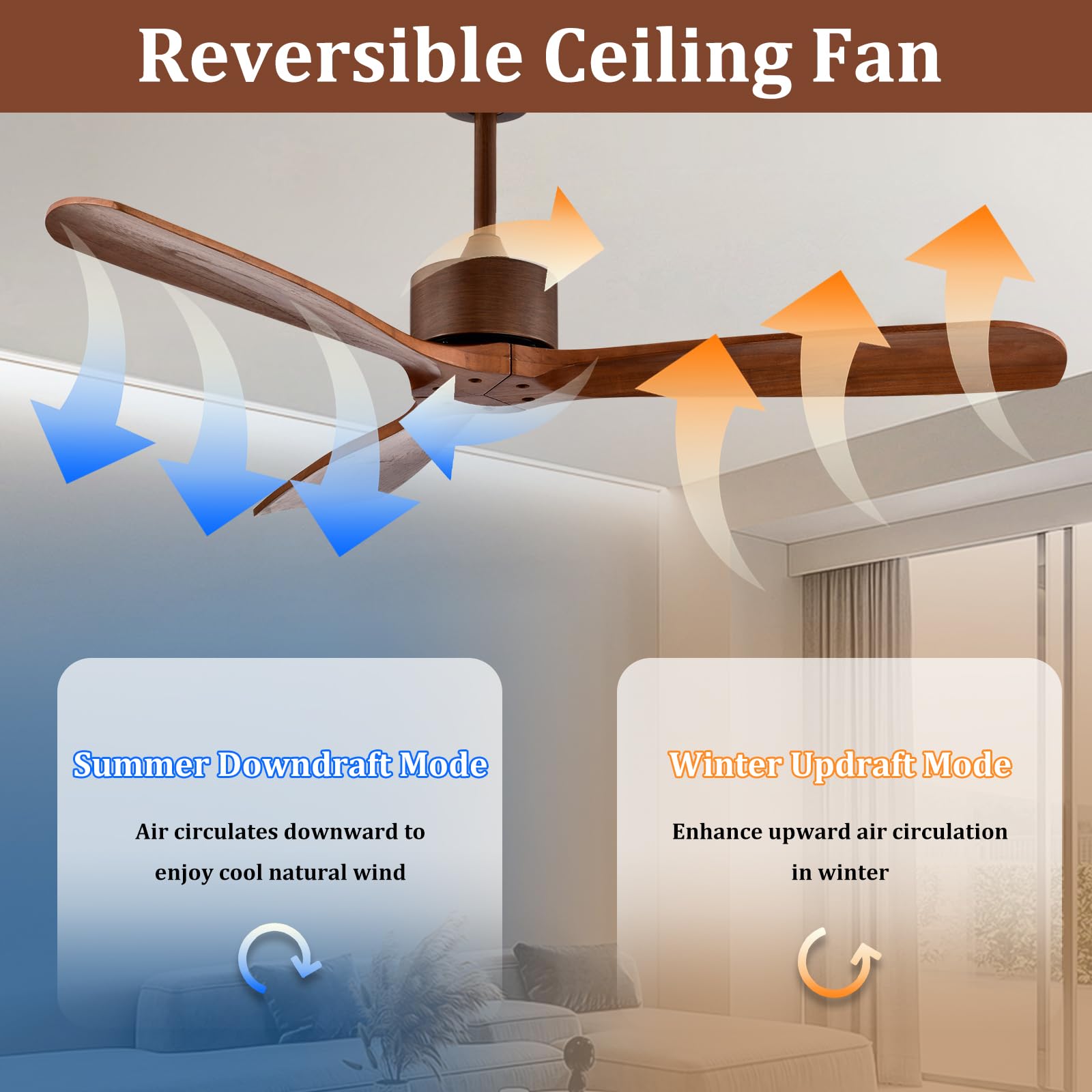 Tangkula 52" Ceiling Fan, Outdoor Indoor Ceiling Fan with Remote Control