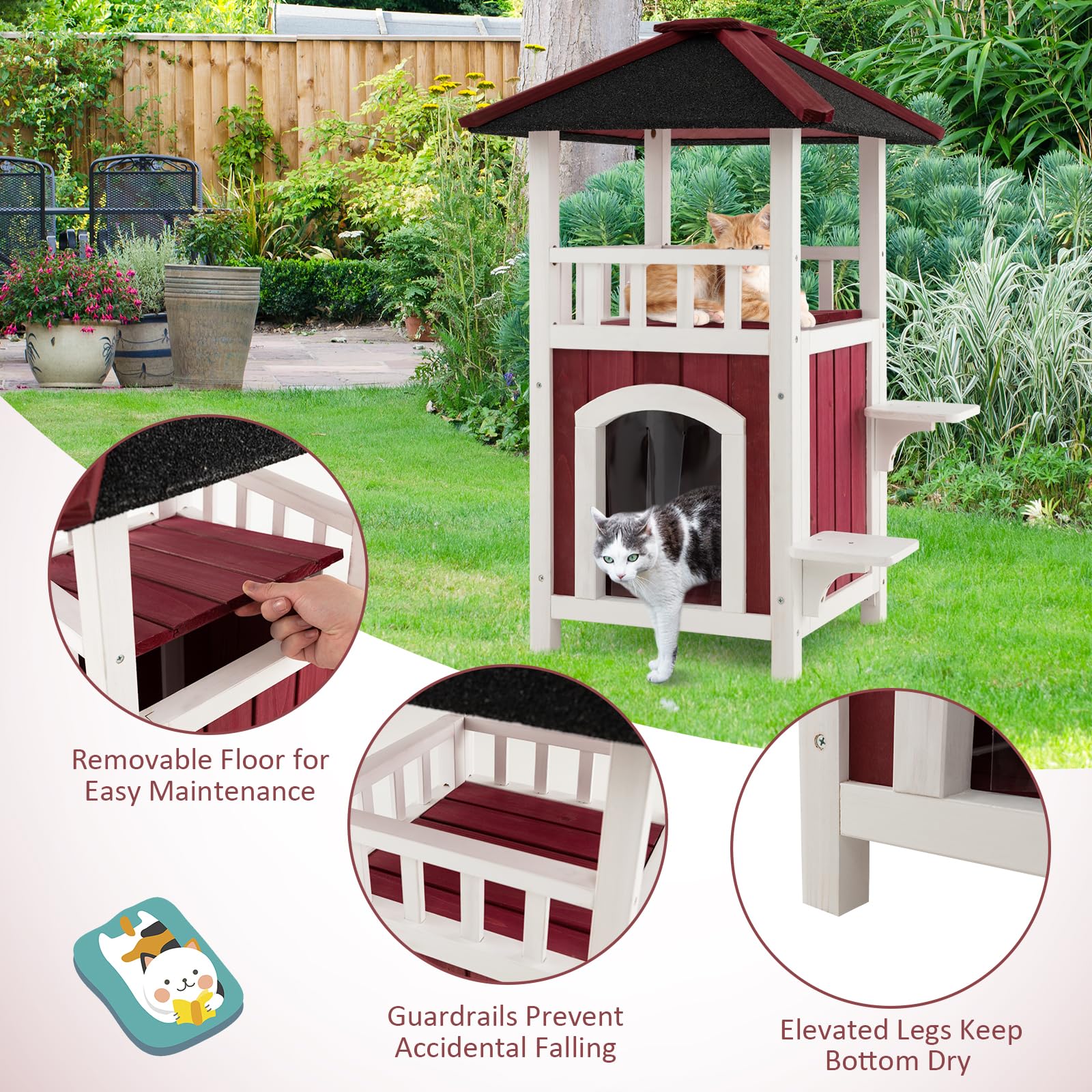 Tangkula Outdoor Cat House