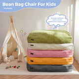 MAXYOYO Corduroy Bean Bag Chair Bed for Kids, Convertible Bean Bag Folds from Chair to Floor Mattress, Beige