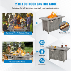 Tangkula 43 Inch Propane Fire Pit Table, Patiojoy 50,000 BTU Outdoor Propane Gas Fire Table