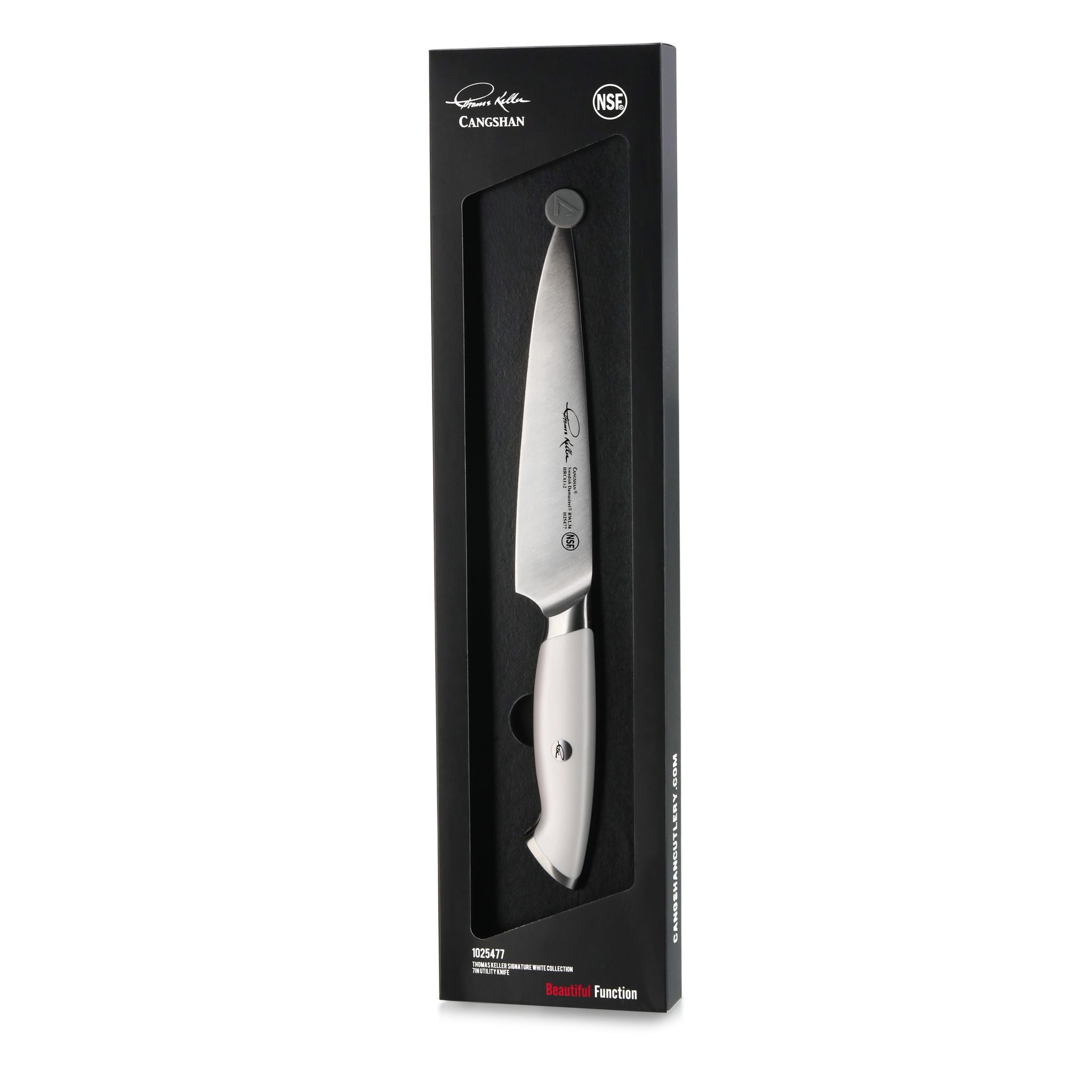 TKSC 7" Utility Knife, Forged Swedish Powder Steel, Thomas Keller Signature Collection, White, 1025477