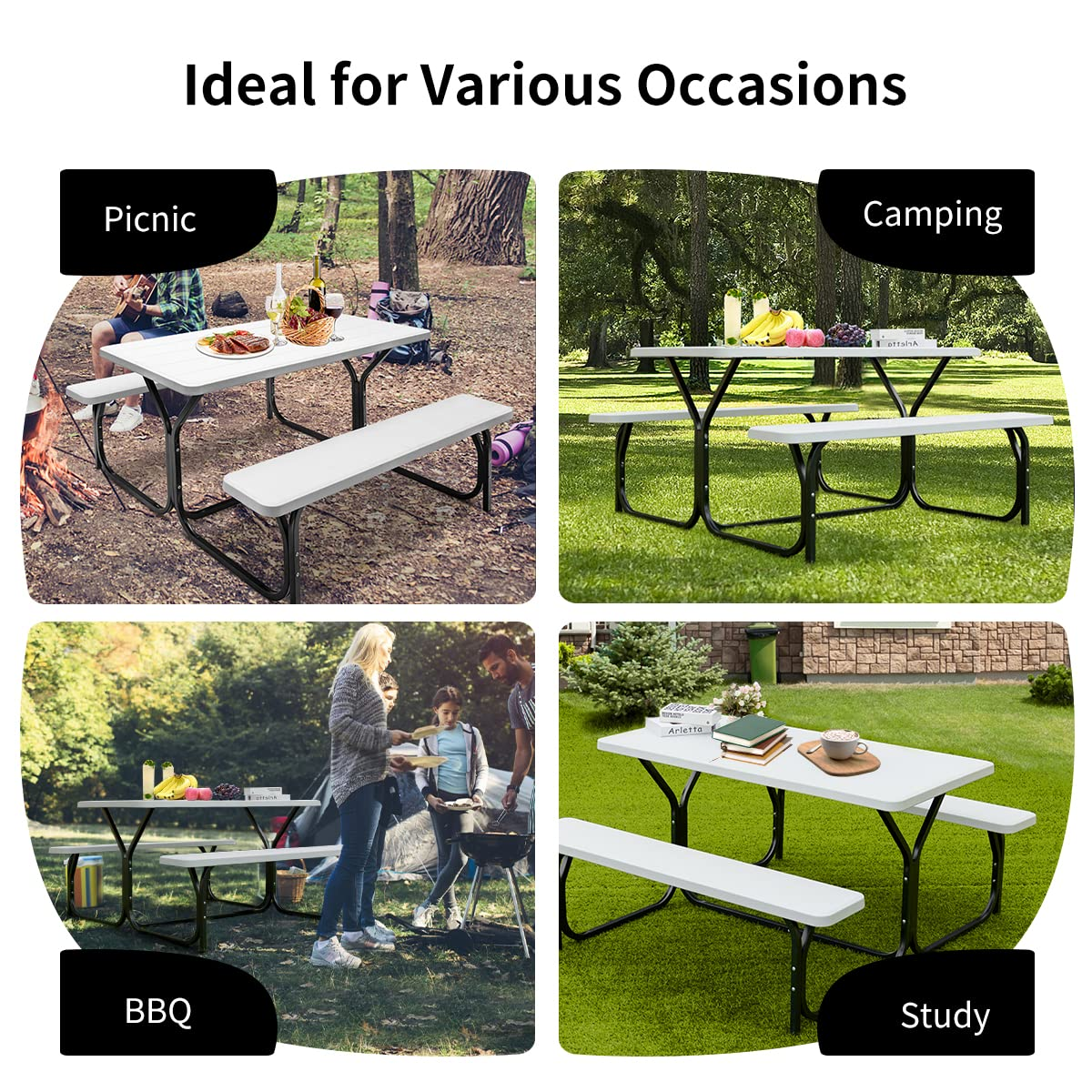 Tangkula Picnic Table Bench Set