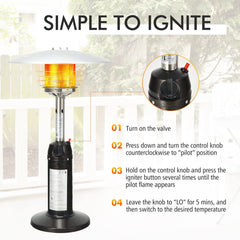 Tangkula Tabletop Propane Patio Heater, 11,000 BTU Portable Outdoor Heater