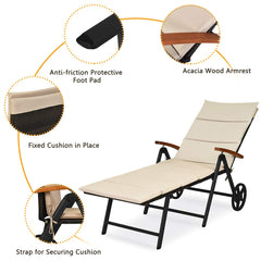 Tangkula Foldable Outdoor Chaise Lounger