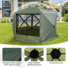 Tangkula 11.5x11.5 Ft Pop Up Gazebo with Netting, Portable Screen Tent with 6 Sided Mesh Walls