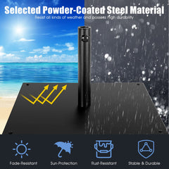 42 LBS Patio Umbrella Base, 25 Inches Heavy Duty, 1.6"-1.9" Adapters (Black)