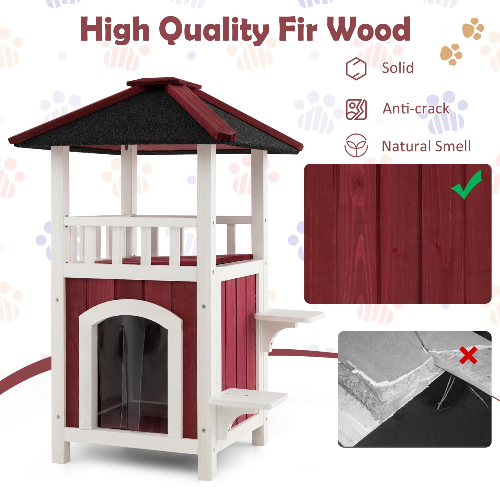 Tangkula Outdoor Cat House