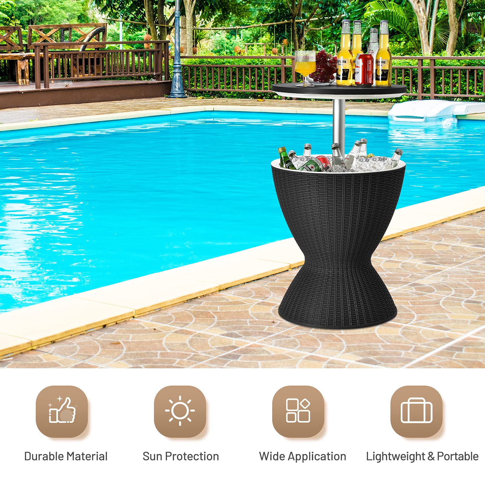 Tangkula Outdoor Cool Bar Table