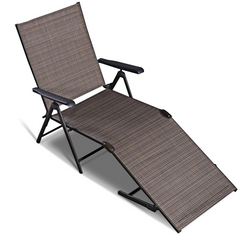 Tangkula Patio Lounge Chair Chaise, Adjustable Backrest