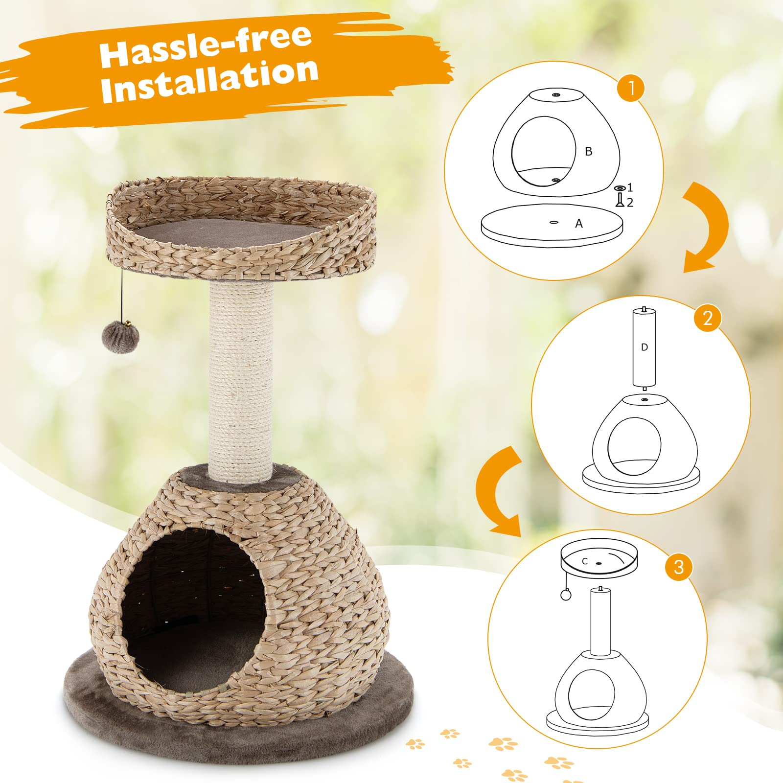 Tangkula Modern Cat Tree for Indoor Cats