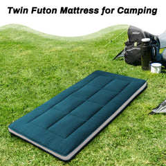 MAXYOYO Futon Mattress, Padded Japanese Floor Mattress Quilted Bed Mattress Topper, Bluestone