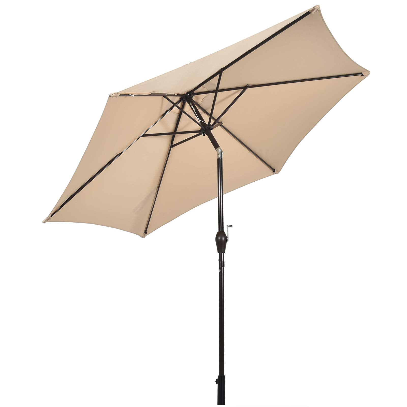 10FT Patio Umbrella, Outdoor Market Table Umbrella with Push Button Tilt