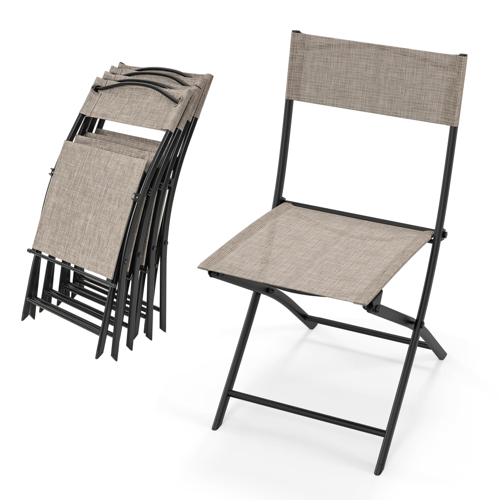 Tangkula Patio Folding Chairs Set of 4