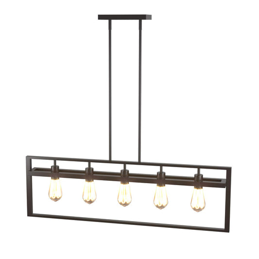 Tangkula 5-Light Island Lighting, Modern Style Domestic Linear Pendant Light Fixture