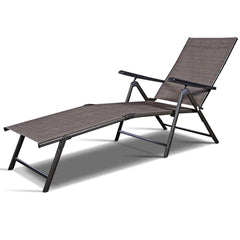 Tangkula Patio Lounge Chair Chaise, Adjustable Backrest