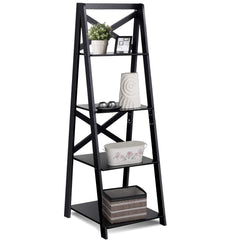 Tangkula 4-Tier Ladder Shelf Bookcase