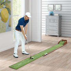 Tangkula 10 FT Golf Putting Green, 2/3-Hole Golf Putting Practice Mat with Auto Ball Return for Indoors & Outdoors