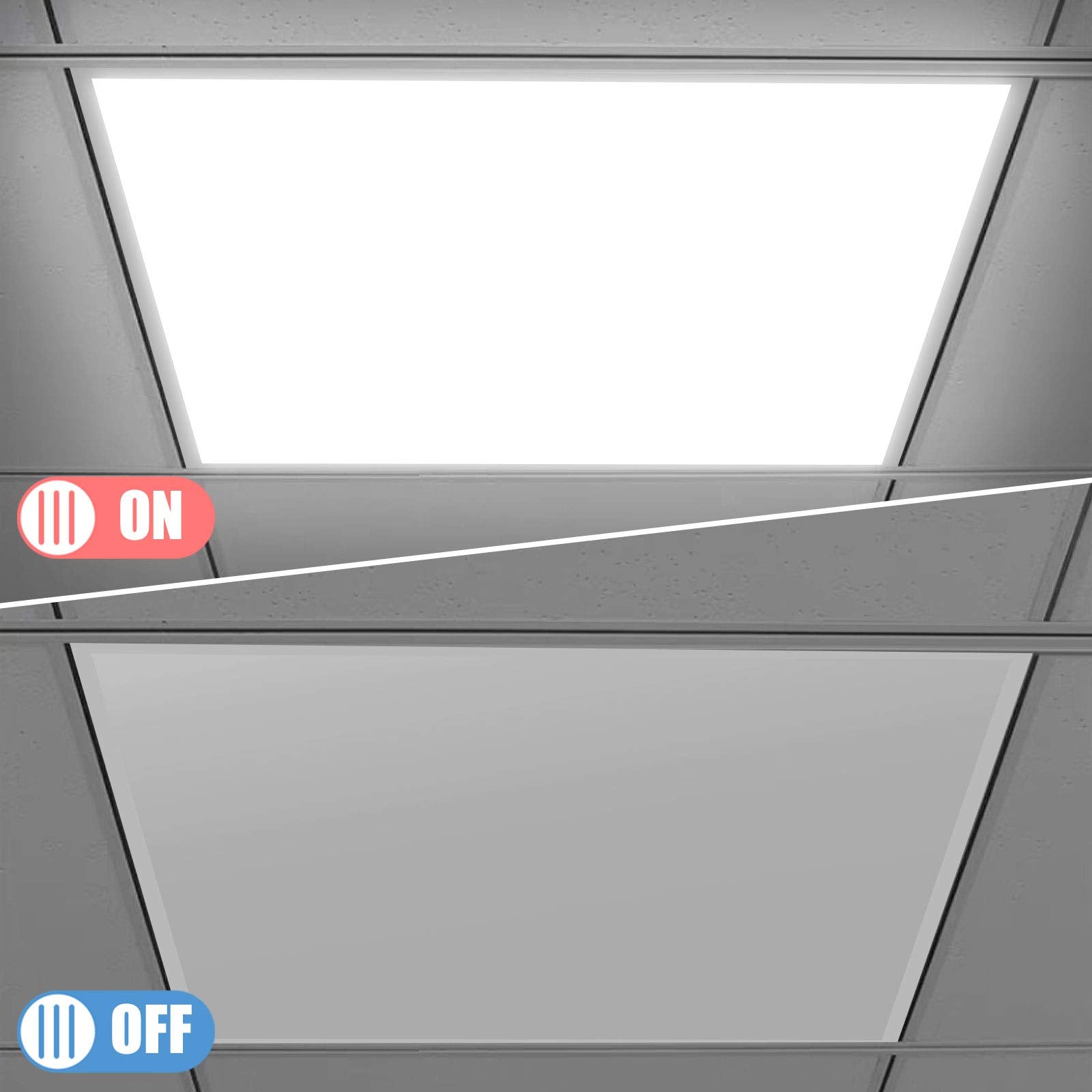 Tangkula 2 x 2FT LED Flat Panel Light, Eye Protection LED Panel Light