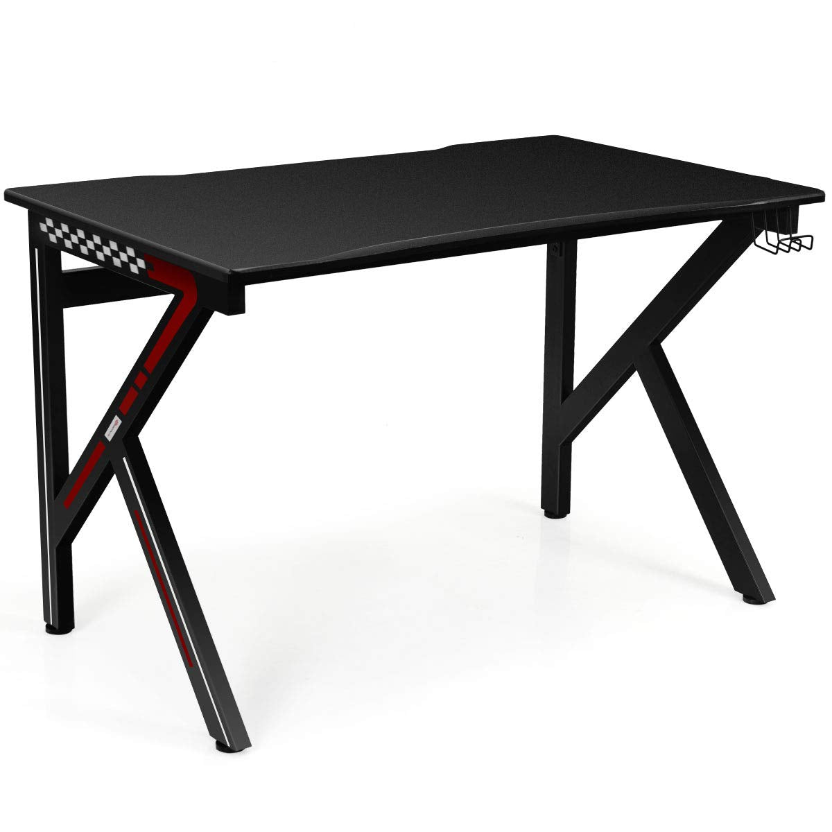 Tangkula Computer Desk Gaming Desk, E-Sports Gaming Workstation with Cup Holder & Headphone Holder