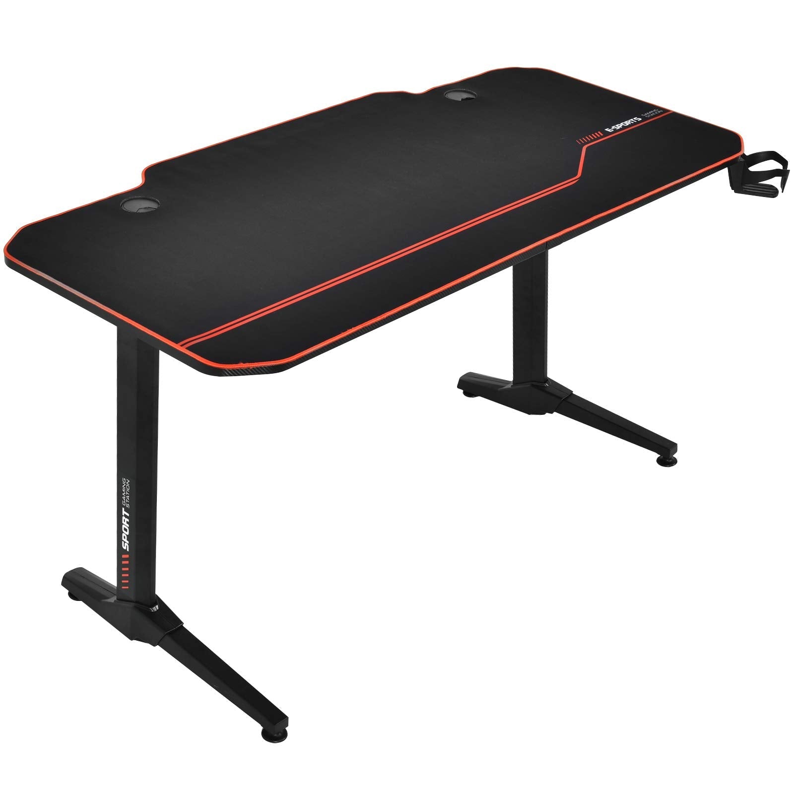 Tangkula 55 Inch Gaming Desk with Free Mouse Pad, T-Shaped Racing Computer Desk