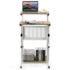 Tangkula Small Standing Desk, Height Adjustable Teacher Podium Stand