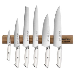 TKSC 7-Piece Walnut Magnetic Knife Bar Set, Forged Swedish Powder Steel, Thomas Keller Signature Collection, White, 1026634