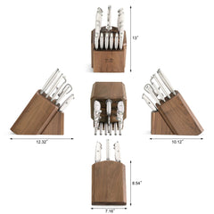 TKSC 17-Piece Knife Block Set, Forged Swedish Powder Steel, Walnut, Thomas Keller Signature Collection, White, 1025590