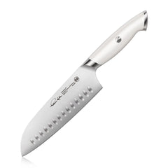 TKSC 7-Inch Santoku Knife, Forged Swedish Powder Steel, Thomas Keller Signature Collection, White, 1025460